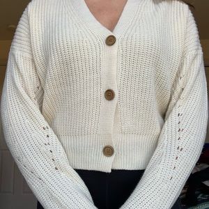 Cream sweater with buttons
